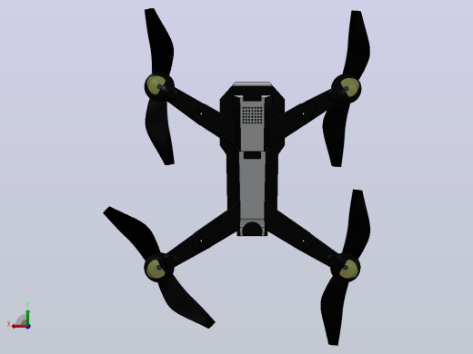 Quadcopter Y1101，带有6''NACA-M18型号螺旋桨后视缩略图