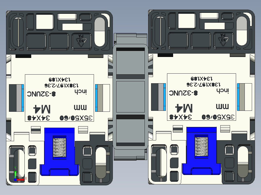 NXC-18_N～22_N交流接触器三维模型202204前视图