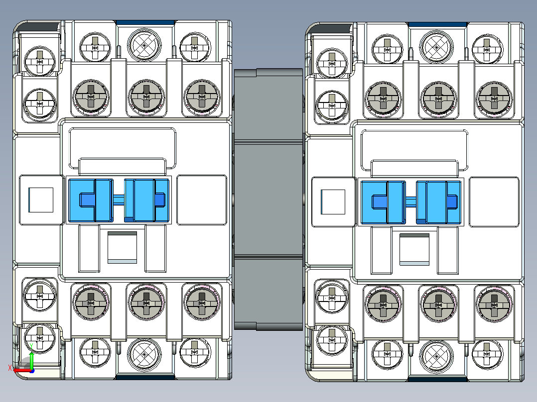 NXC-18_N～22_N交流接触器三维模型202204后视图