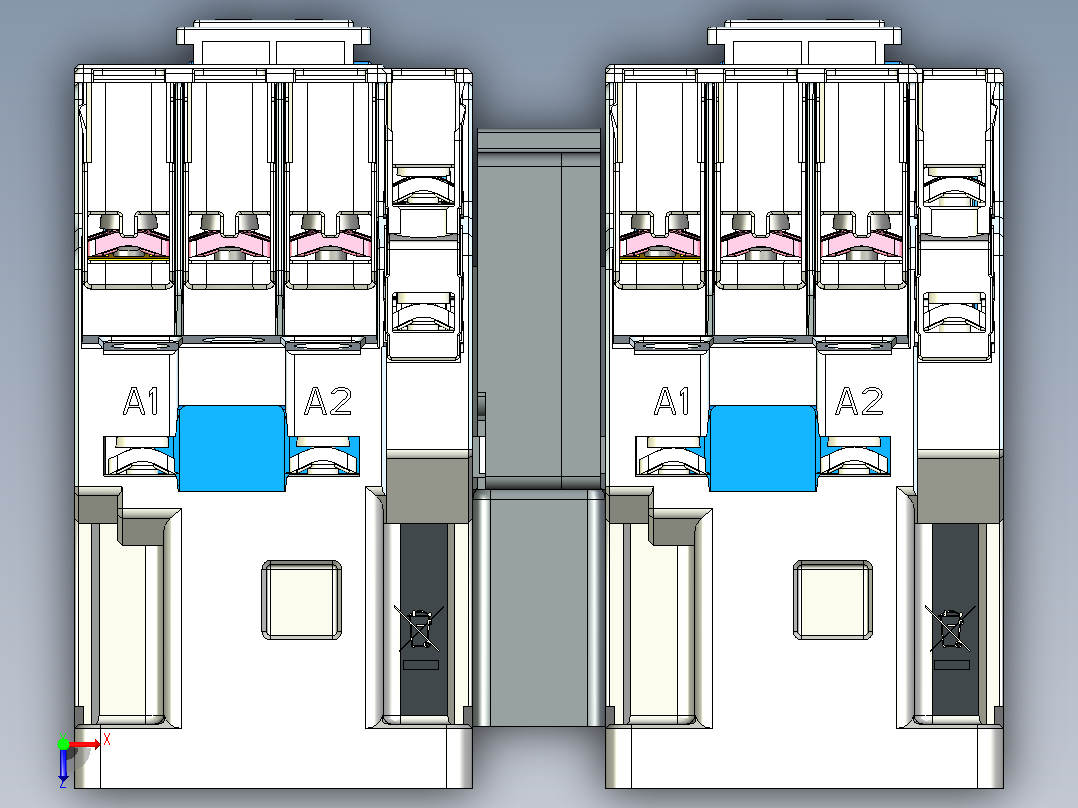 NXC-18_N～22_N交流接触器三维模型202204俯视图