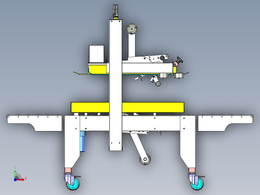左右驱动封箱机设计3D模型前视缩略图
