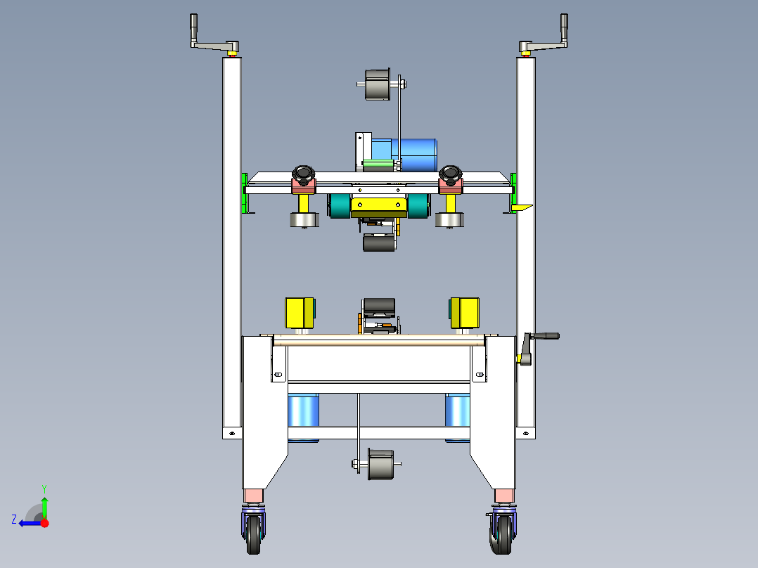 左右驱动封箱机设计3D模型右视图