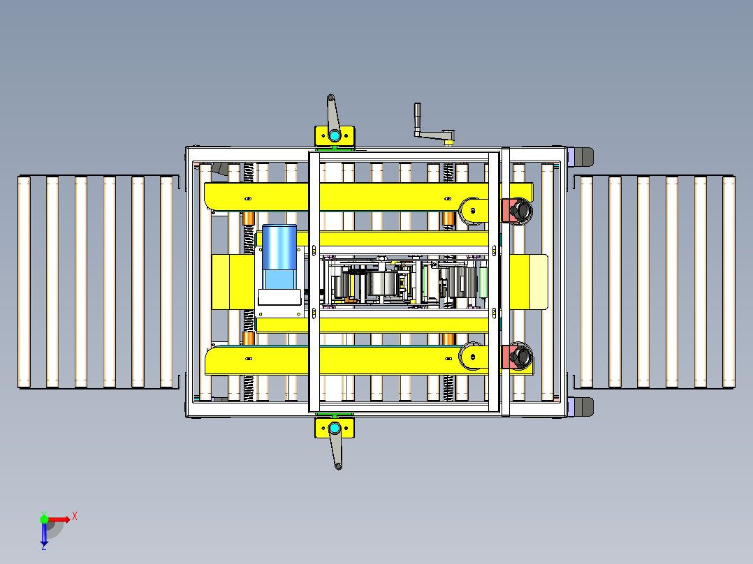 左右驱动封箱机设计3D模型俯视图