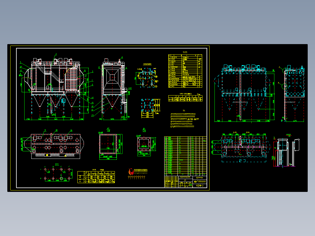 40m3单室三电场电除尘器详图