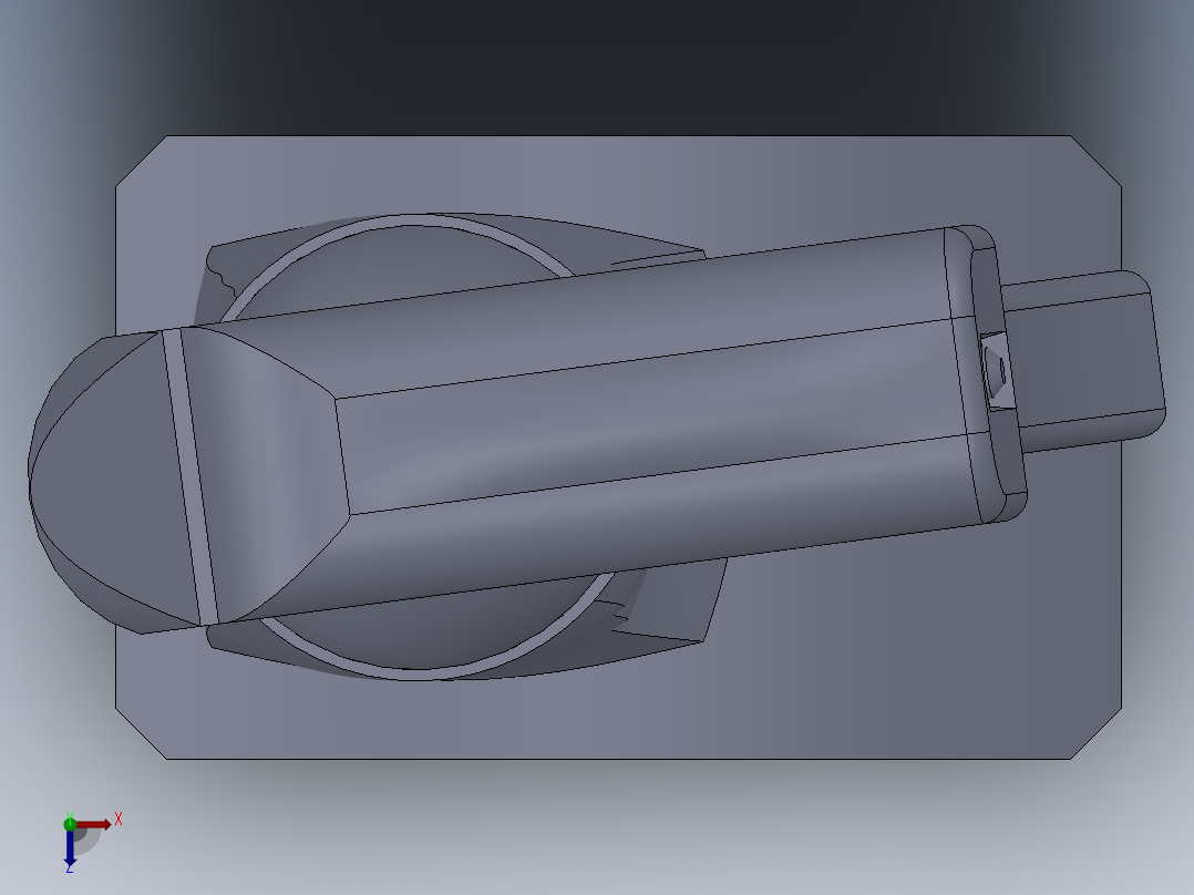 solidworks 汽车玻璃清洁剂外观设计俯视图