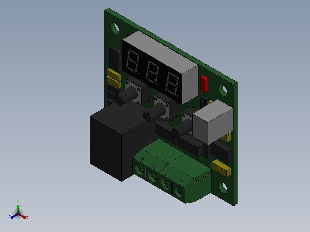 w1209直流12V冷热温度温控器温控开关温度控制器温度控制器温度计SW2015含特征正等轴测图