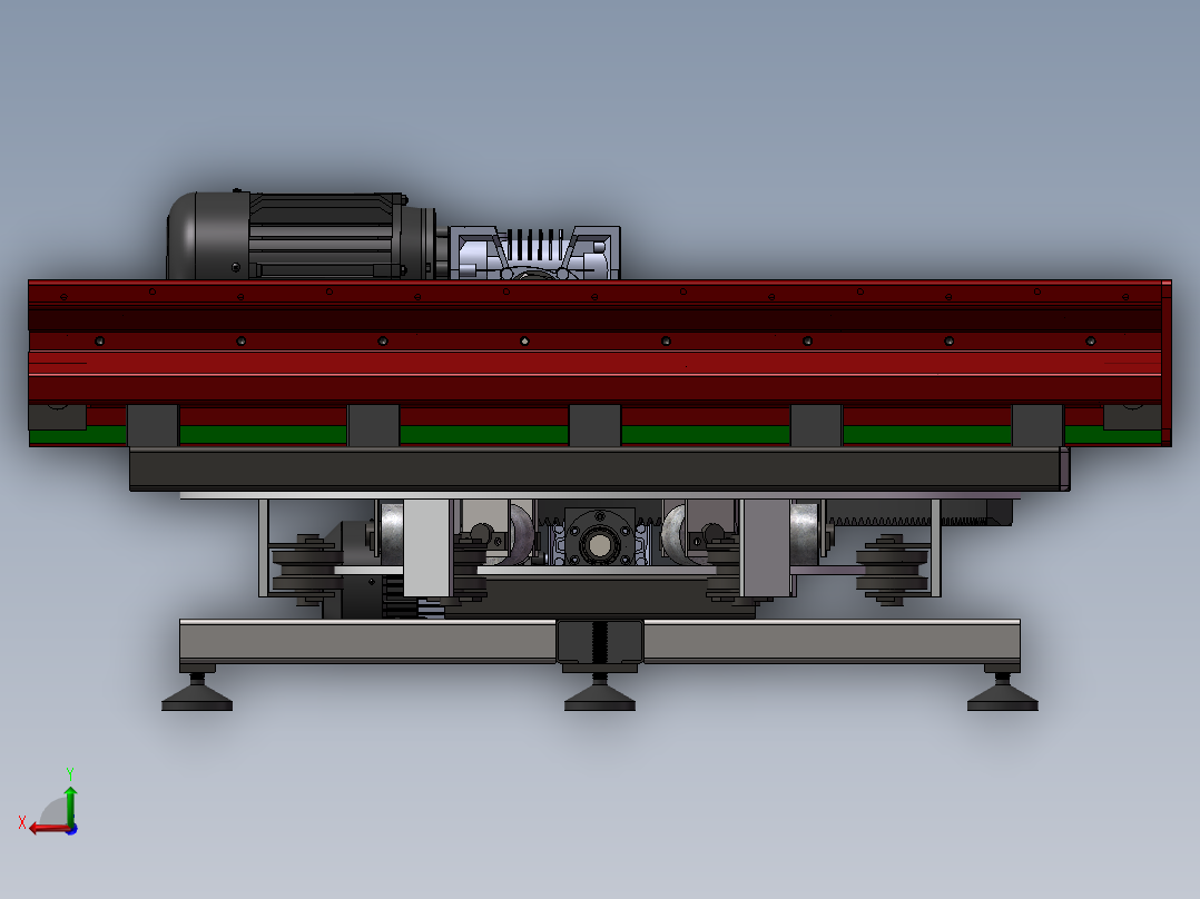 旋转输送机3d图纸旋转滚筒输送线动力滚筒旋转输送线3d图纸后视图