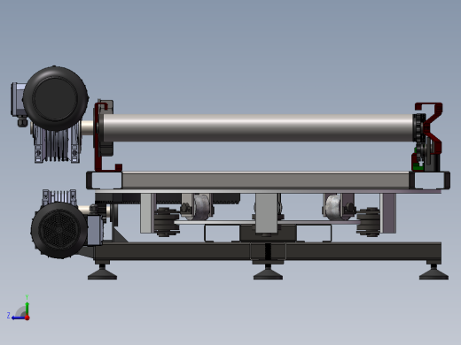 旋转输送机3d图纸旋转滚筒输送线动力滚筒旋转输送线3d图纸右视缩略图