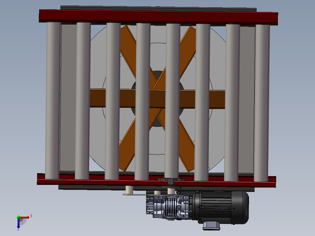 旋转输送机3d图纸旋转滚筒输送线动力滚筒旋转输送线3d图纸俯视图