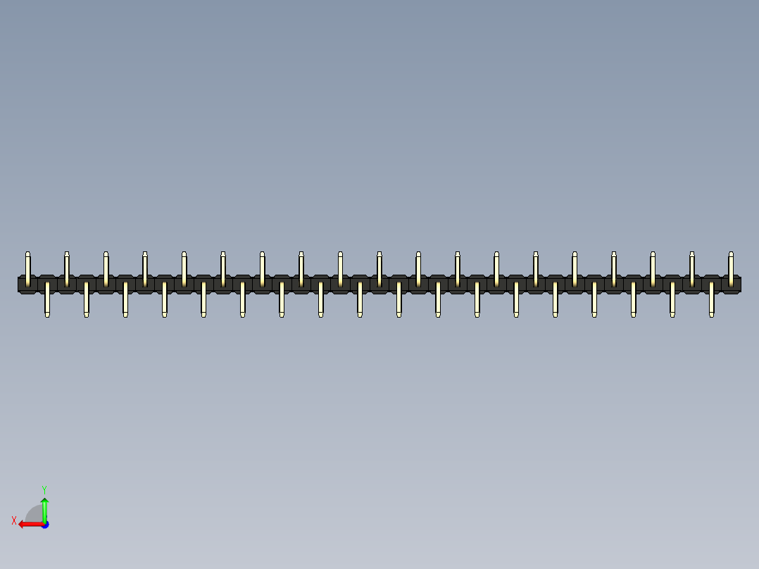 彩色公排针 100mil 2.54mm 系列-DS1022_black_37p_100mil_Type_SMT_R1_rev1.0后视图