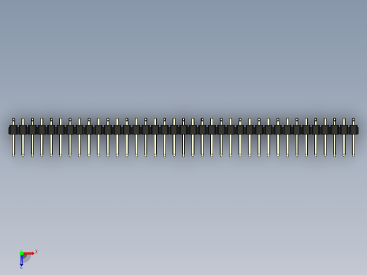 彩色公排针 100mil 2.54mm 系列-DS1022_black_37p_100mil_Type_SMT_R1_rev1.0俯视缩略图