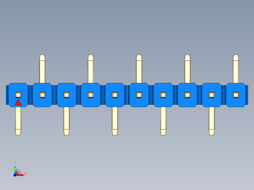 彩色公排针 100mil 2.54mm 系列-DS1022_blue_10p_100mil_Type_SMT_R2_rev1.0前视缩略图