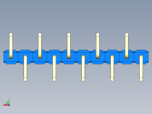 彩色公排针 100mil 2.54mm 系列-DS1022_blue_10p_100mil_Type_SMT_R2_rev1.0后视缩略图