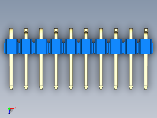 彩色公排针 100mil 2.54mm 系列-DS1022_blue_10p_100mil_Type_SMT_R2_rev1.0俯视缩略图