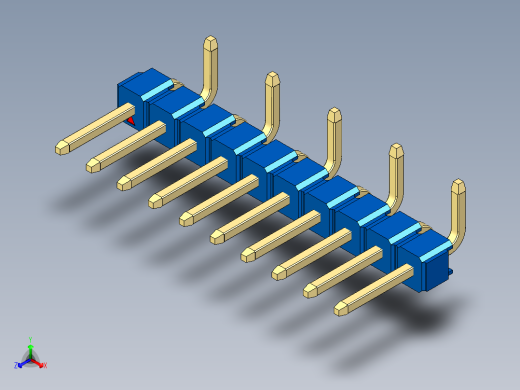 彩色公排针 100mil 2.54mm 系列-DS1022_blue_10p_100mil_Type_SMT_R2_rev1.0正等轴测缩略图