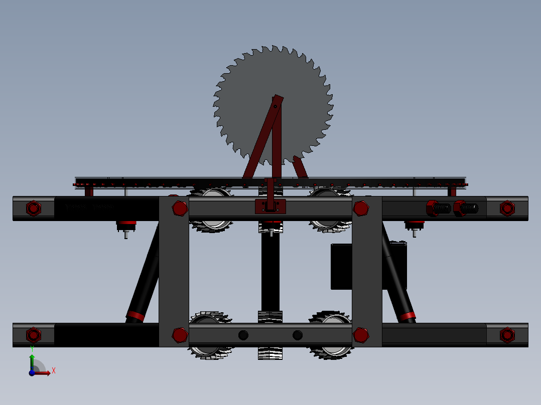 爬树和采摘装置前视图