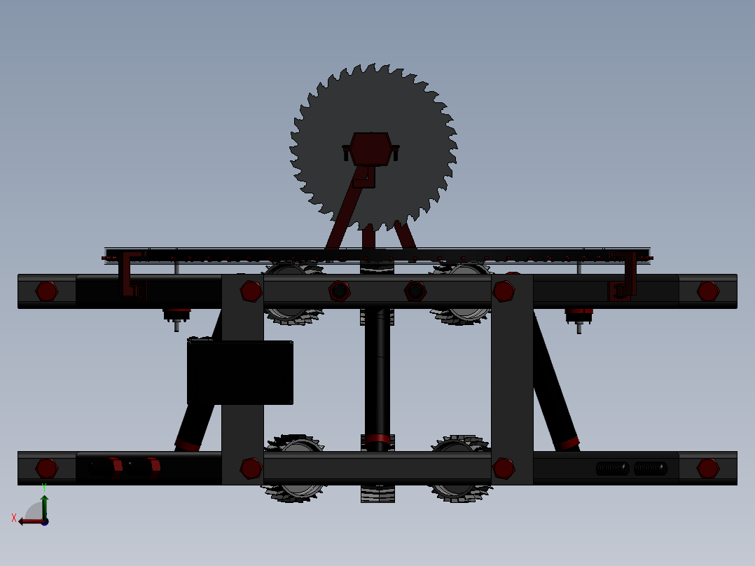 爬树和采摘装置后视图