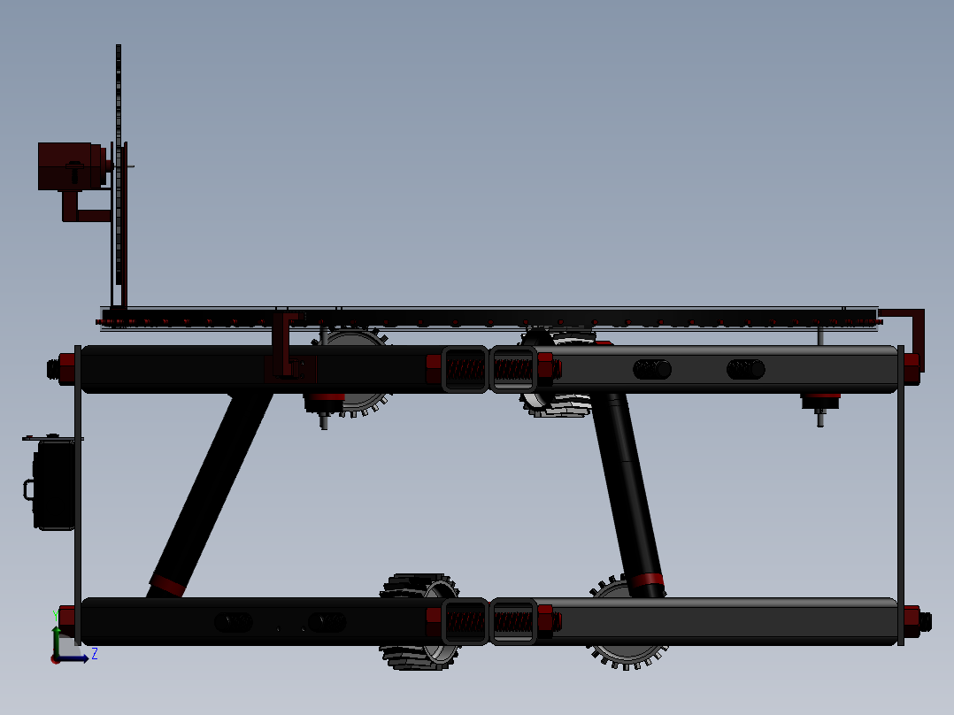 爬树和采摘装置左视图
