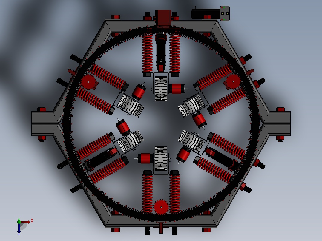 爬树和采摘装置俯视图