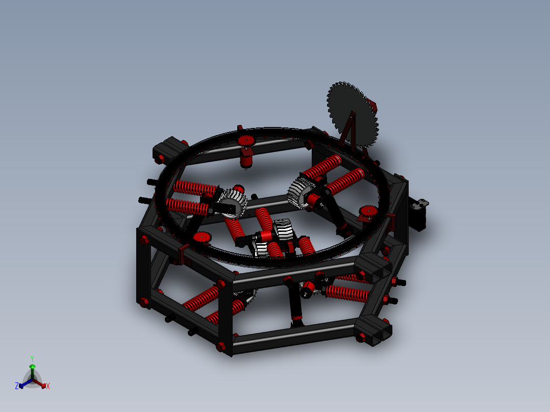 爬树和采摘装置正等轴测图