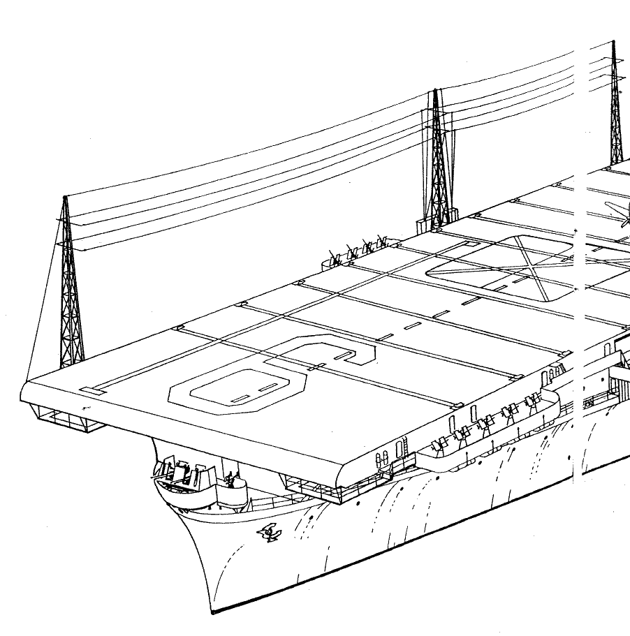 美国航母Essex艾塞克斯船模平面图纸