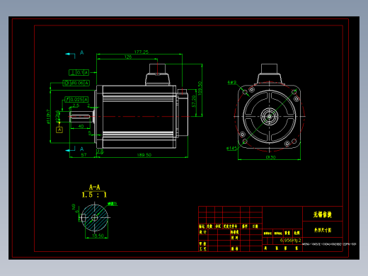 电机MS5G-130STE-CS(M)10025BZ-22P6-S01 外形尺寸图
