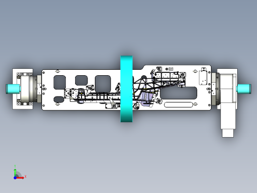 后纵梁液压四轴转台夹具前视缩略图