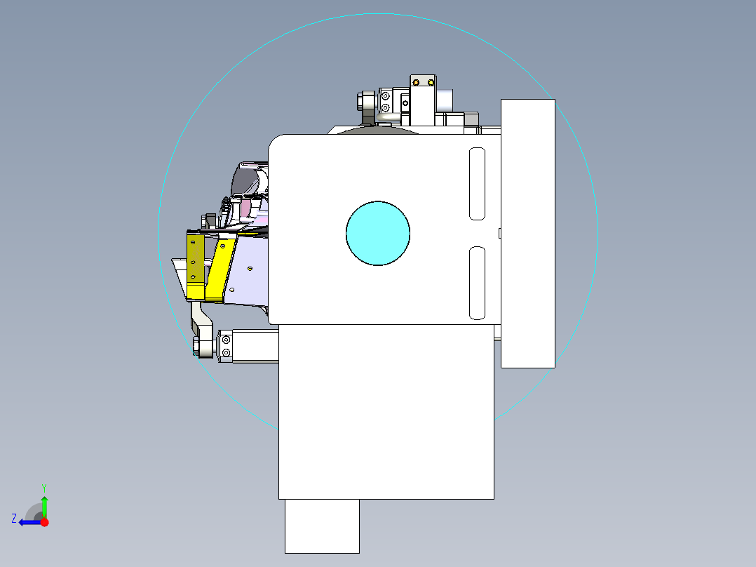 后纵梁液压四轴转台夹具右视图