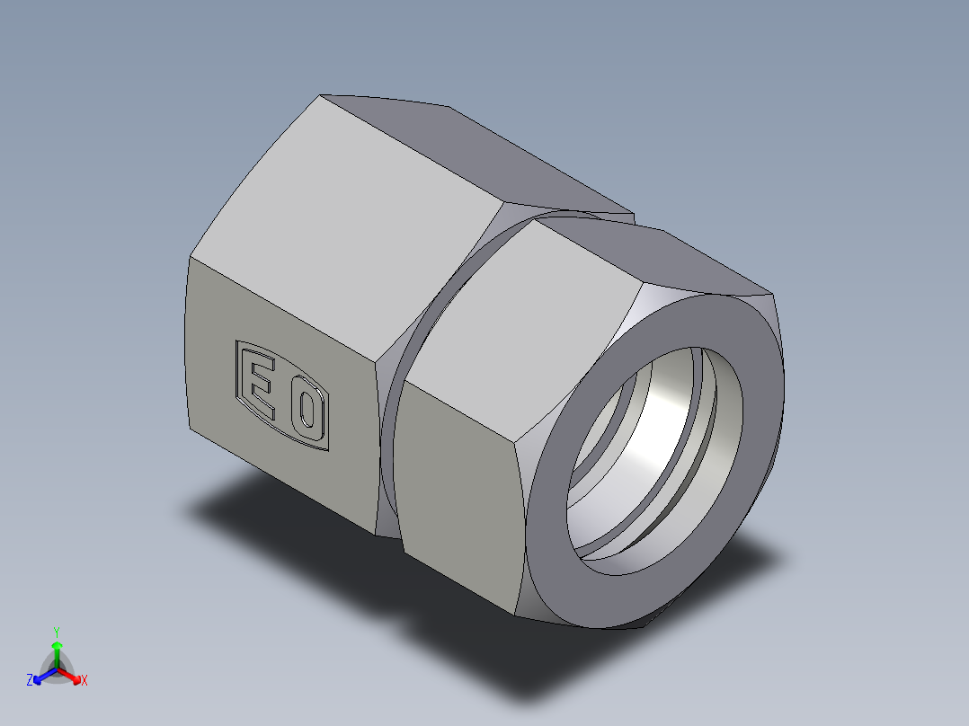 卡套式工业通用硬管接头EO_Swivel_connector_GAI28ZLMCF正等轴测图