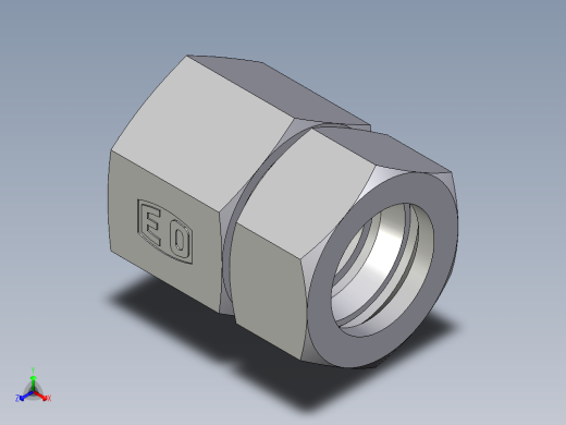 卡套式工业通用硬管接头EO_Swivel_connector_GAI28ZLMCF正等轴测缩略图
