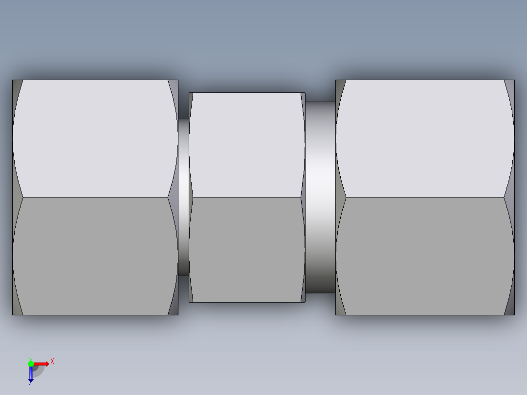 卡套式工业通用硬管接头EO_Distance_piece_adapter_DA14ZSCF俯视图