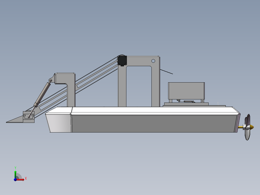 水面垃圾清理船前视图
