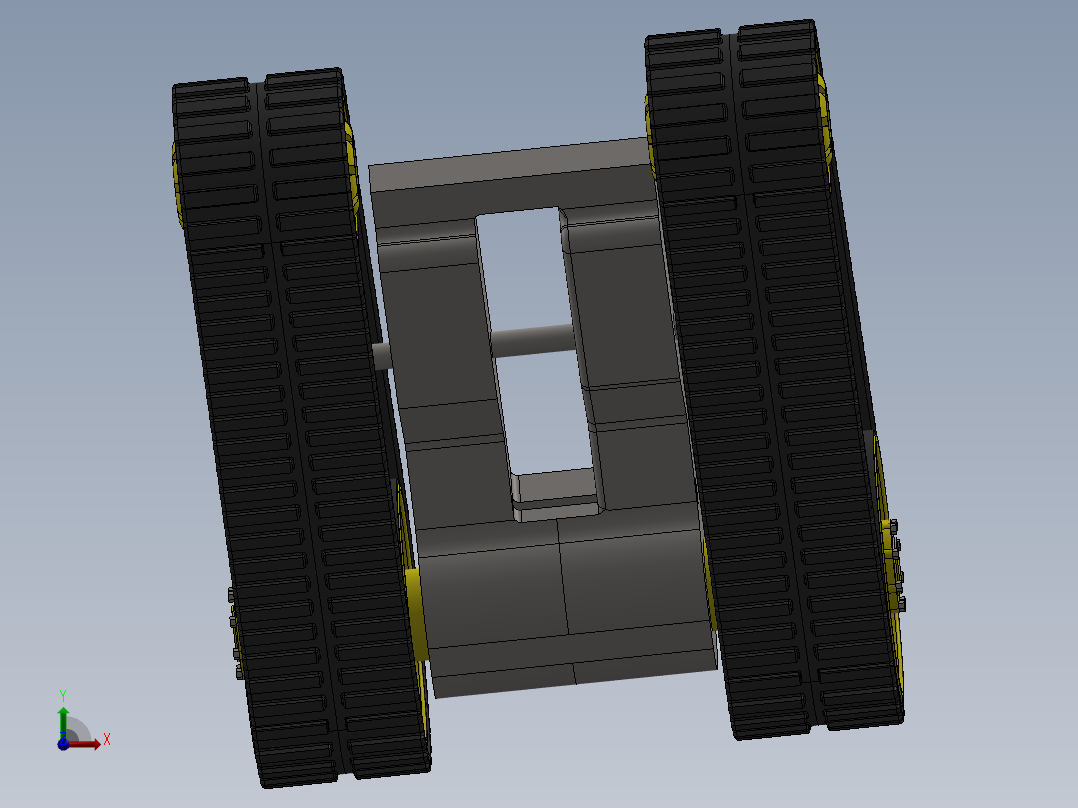 拖拉机履带悬挂结构前视图