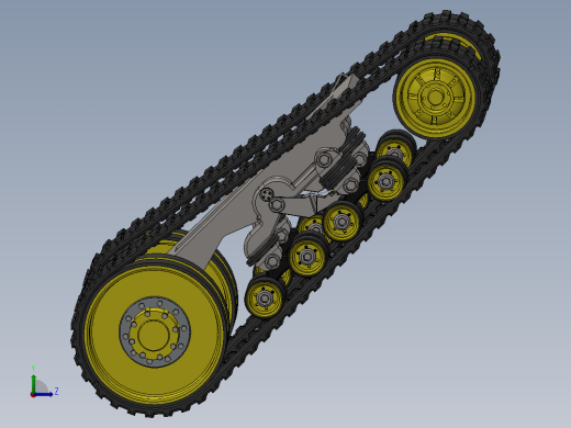 拖拉机履带悬挂结构左视缩略图