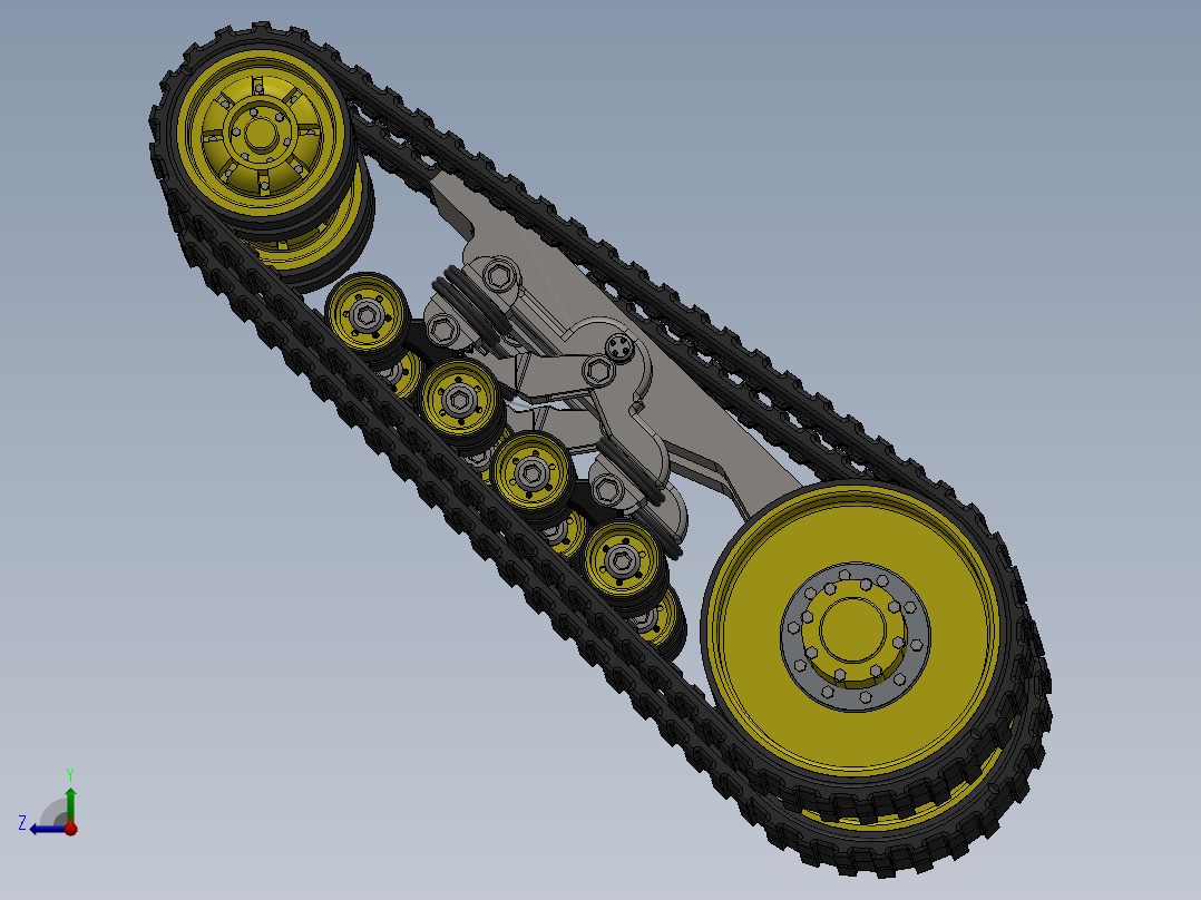 拖拉机履带悬挂结构右视图