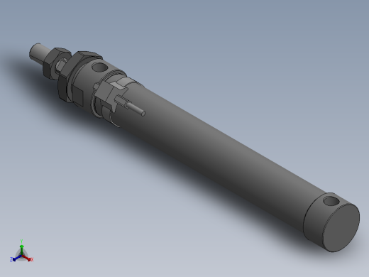 气缸MA25x125SU正等轴测缩略图