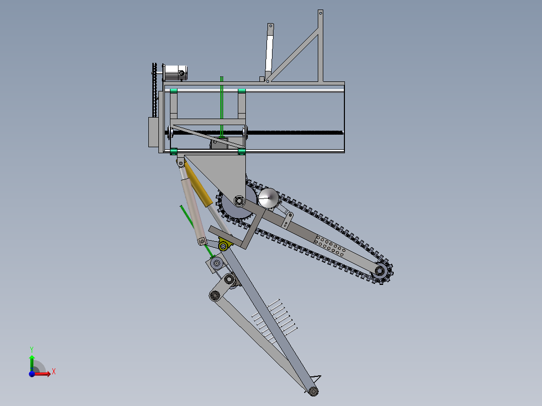 山药收获机的设计前视图