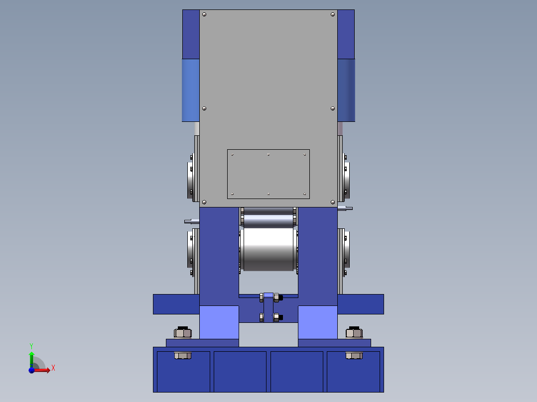 轧机模型与图纸前视图