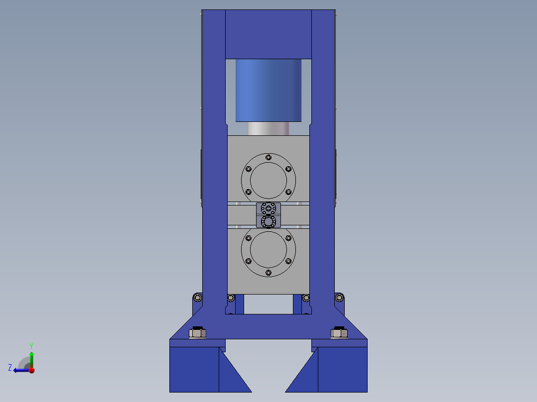 轧机模型与图纸右视图