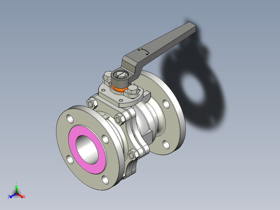 管道手动球阀-水管开关阀-手动阀门User Library-MD52C150DN65-2主视图