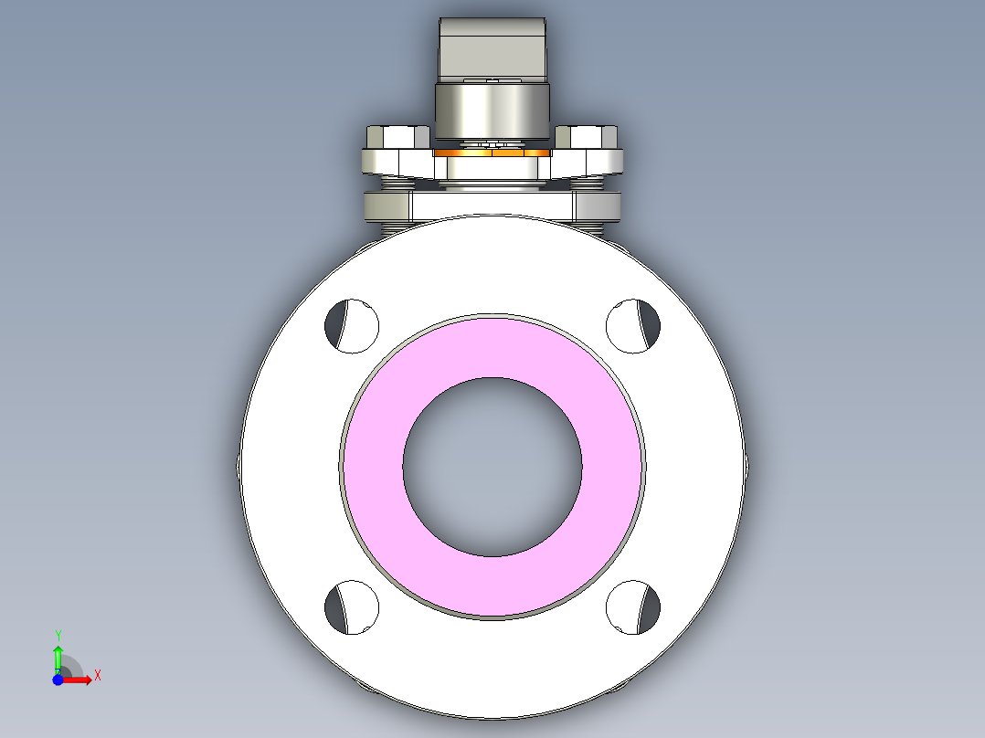 管道手动球阀-水管开关阀-手动阀门User Library-MD52C150DN65-2前视图