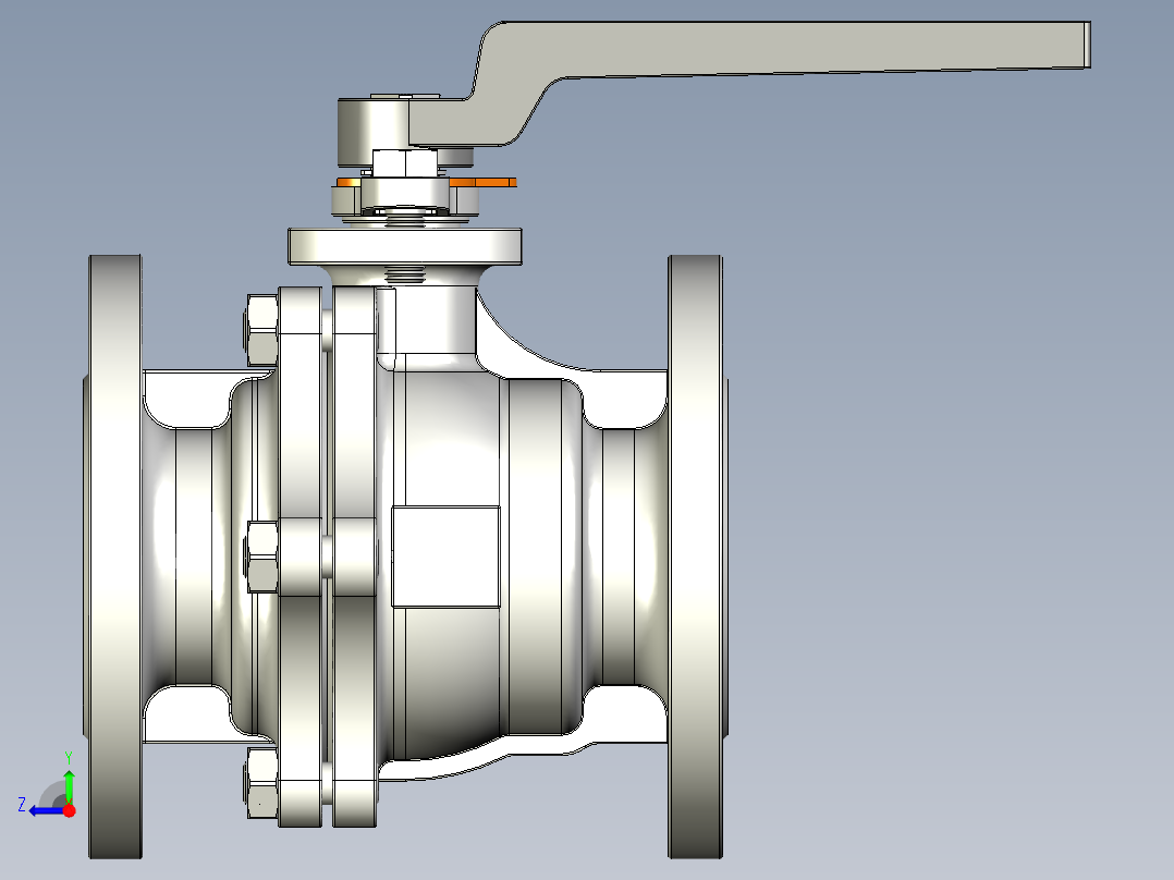 管道手动球阀-水管开关阀-手动阀门User Library-MD52C150DN65-2右视图