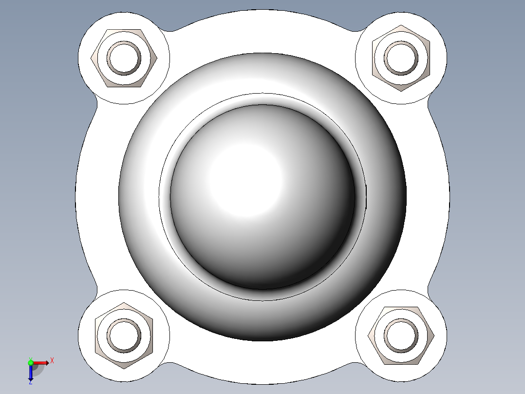 阀体模型与CAD俯视图