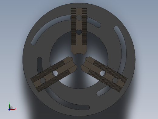 车床三爪卡盘设计模型前视缩略图