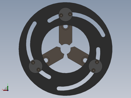 车床三爪卡盘设计模型后视缩略图