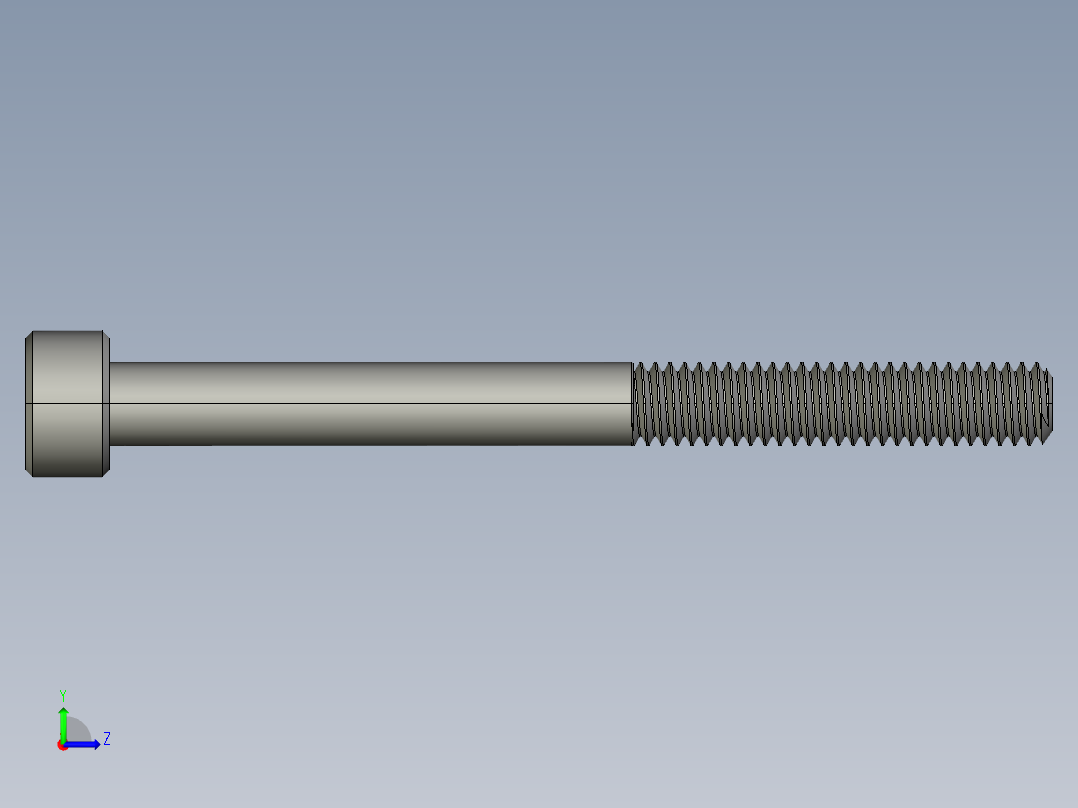 M4 x 0.7mm Thread 45mm LONG SOCKET HEAD CAP SCREW.STEP左视图