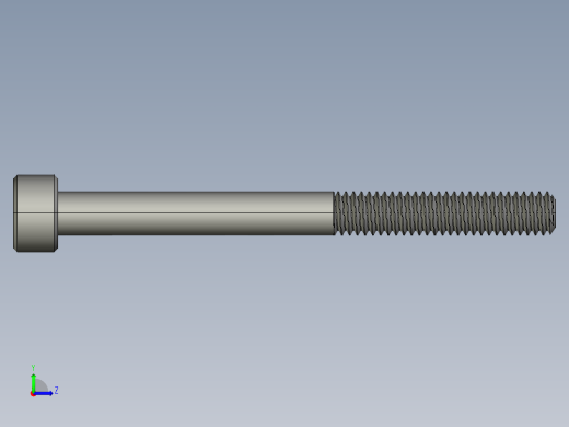 M4 x 0.7mm Thread 45mm LONG SOCKET HEAD CAP SCREW.STEP左视缩略图