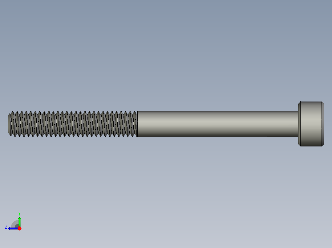 M4 x 0.7mm Thread 45mm LONG SOCKET HEAD CAP SCREW.STEP右视图