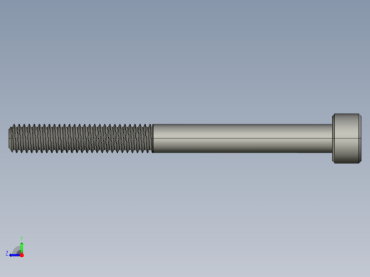 M4 x 0.7mm Thread 45mm LONG SOCKET HEAD CAP SCREW.STEP右视缩略图