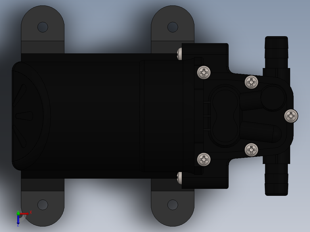 微型隔膜泵三维俯视图